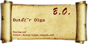 Butár Olga névjegykártya